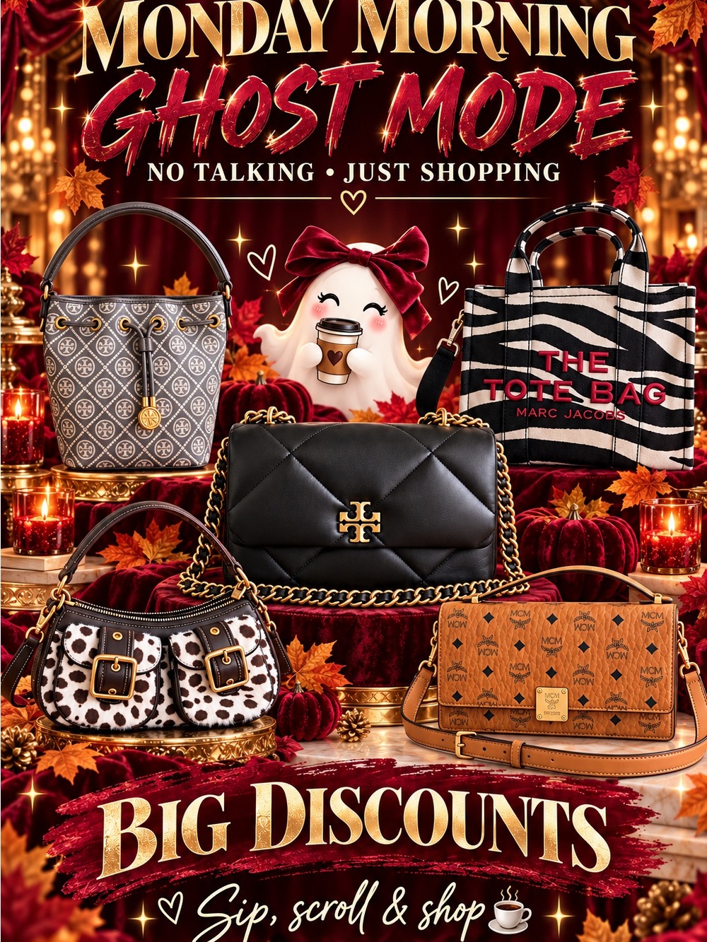 👻 MONDAY MORNING GHOST MODE ☕ BIG DESIGNER DISCOUNTS!